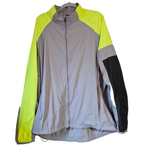 Nike Full Zip Running Windbreaker Jacket Colorblock Reflective Lightweight XL